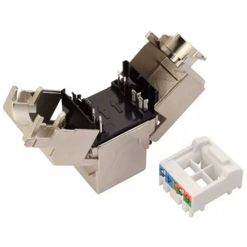 Solarix Cat.6A STP RJ45 Keystone Jack Tool-less Μαύρο SXKJ-10G-STP-BK-SA