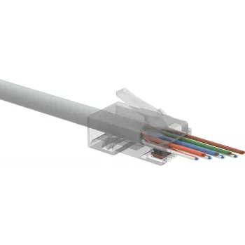 SOLARIX RJ45 Cat.5e UTP Pass-Through Connector SXRJ45-5E-UTP-EASY (100 τεμ.)
