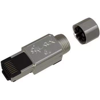 SOLARIX Industrial RJ45 Cat.6A STP Toolless Connector, 1 τεμ., Μαύρο/Ασημί
