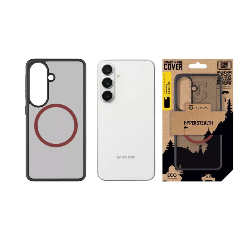 Tactical Back Cover MagForce Hyperstealth 2.0 για Samsung Galaxy S26, μαύρο/κόκκινο