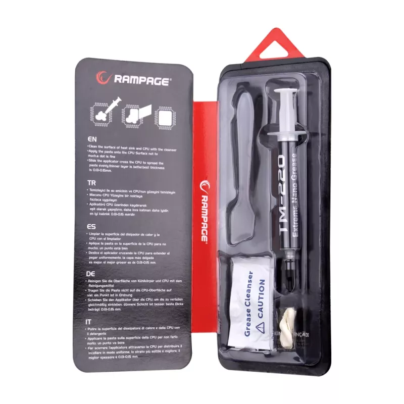Rampage TM-220 Θερμοαγώγιμη Πάστα 2g για CPU 11W/m.K, Σπάτουλα + IPA