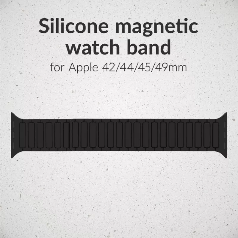 Mobilize λουράκι σιλικόνης - μαγνητικό - για Apple 42/44/45/49mm - μαύρο