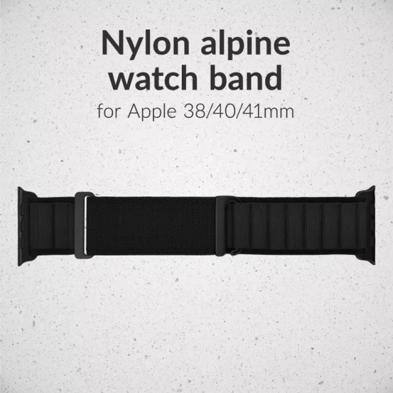 Mobilize Nylon Watch Band - Alpine - Black Connector - για Apple 38/40/41mm - μαύρο