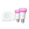 Philips Hue White and Color Ambiance Σετ Έναρξης E27 2x Λαμπτήρες + Bridge + Διακόπτης Dimmer