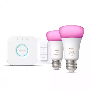 Philips Hue White and Color Ambiance Σετ Έναρξης E27 2x Λαμπτήρες + Bridge + Διακόπτης Dimmer
