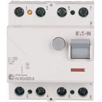 EATON HNC-40/4/003-A 40A 4P 30mA Τύπος A RCCB Διακόπτης Προστασίας Διαρροής 6kA