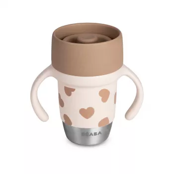 Beaba BigLove 360° Ανοξείδωτο ποτήρι εκπαίδευσης 250 ml Ροζ