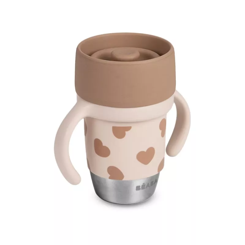 Beaba BigLove 360° Ανοξείδωτο ποτήρι εκπαίδευσης 250 ml Ροζ