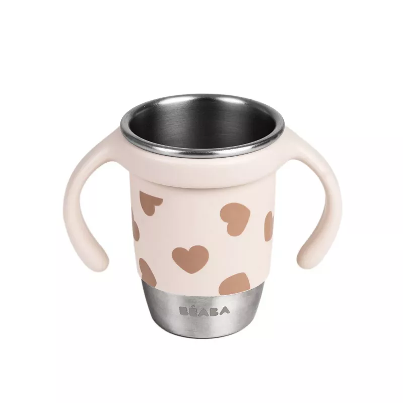 Beaba BigLove 360° Ανοξείδωτο ποτήρι εκπαίδευσης 250 ml Ροζ
