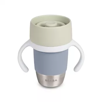 Beaba Ανοξείδωτο ποτήρι εκπαίδευσης 360° Pebble Grey