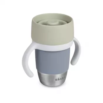 Beaba Ανοξείδωτο ποτήρι εκπαίδευσης 360° Pebble Grey