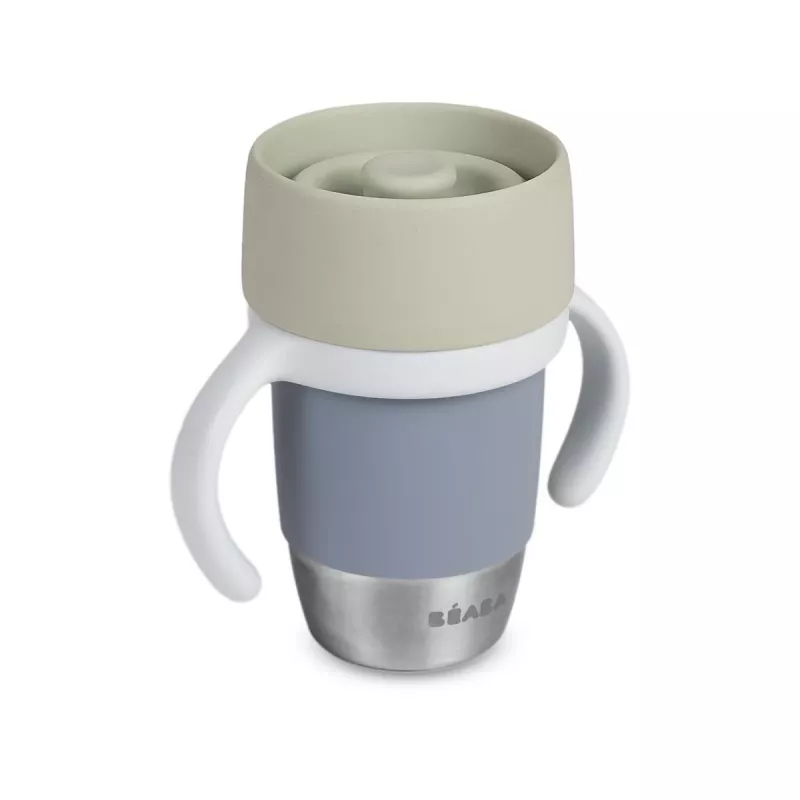 Beaba Ανοξείδωτο ποτήρι εκπαίδευσης 360° Pebble Grey