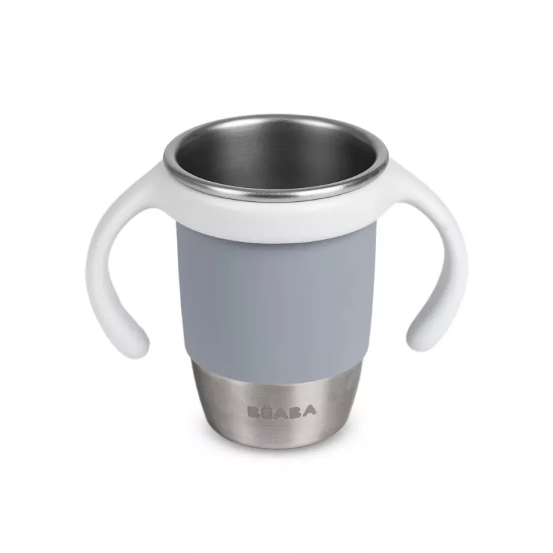 Beaba Ανοξείδωτο ποτήρι εκπαίδευσης 360° Pebble Grey