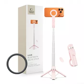 TECH-PROTECT L11S MagSafe Bluetooth Selfie Stick Τρίποδο Ροζ