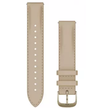 Garmin Λουράκι Δέρματος Ταχείας Απελευθέρωσης 18mm Light Sand με Κλείστρο Cream Gold 010-12932-60