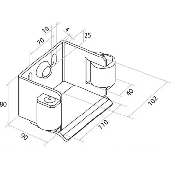 PSG 60.019 Βραχίονας Ολίσθησης Πύλης 80x80mm