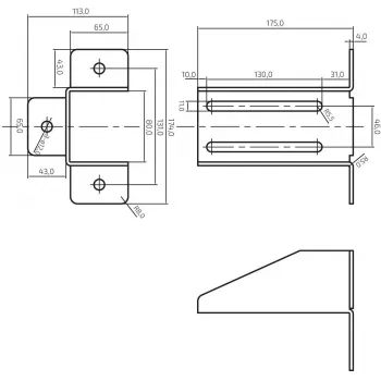 PSG Βάση Στήριξης 60.013.7016 για Drive-On Roller / Βάση Ράμπας, Ανθρακί (RAL 7016)