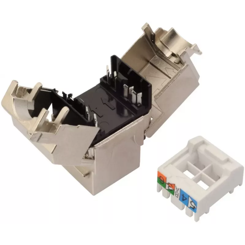 SOLARIX Cat.6 STP RJ45 Keystone Module, IDC Χωρίς Εργαλεία, Μαύρο
