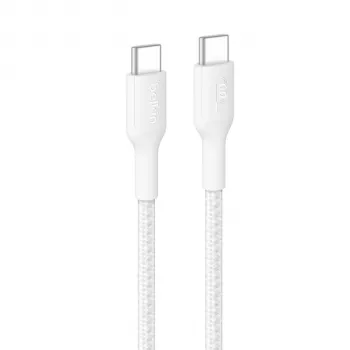 Belkin BOOSTCHARGE πλεκτό καλώδιο USB-C σε USB-C 60W PD 2m Λευκό