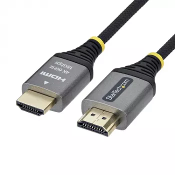 StarTech.com Premium High Speed Καλώδιο HDMI με Ethernet - 3 m - Μαύρο & Ασημί - 4K 60Hz, 1440p 144Hz, 18 Gbps, HDMI 2.0, Βύσμα αρσενικό σε βύσμα αρσενικό