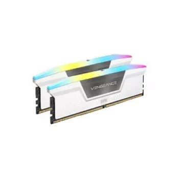 CORSAIR Vengeance RGB 32GB (2x16GB) DDR5 6000MHz CL38 Λευκό Dual Channel Kit