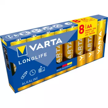 VARTA Longlife Power AA LR6 Mignon αλκαλικές μπαταρίες, συσκευασία 8 τεμ. blister