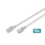 DIGITUS CAT 6A F/FTP Slim patch καλώδιο, 0,5 m, γκρι, συσκευασία 10 τεμ.