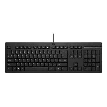 HP 125 G2 ενσύρματο πληκτρολόγιο USB, γερμανικό layout (QWERTZ), πλήρους μεγέθους, μεμβράνης, αδιάβροχο, μαύρο - Bulk