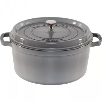 STAUB La Cocotte 28cm Στρογγυλή Χυτοσιδηρή Κατσαρόλα, Γκρι Γραφίτη
