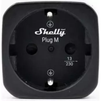 Shelly Plug M Gen3 Έξυπνο Πριζάκι Συσκευασία 4 τεμ. Μαύρο με Παρακολούθηση Ενέργειας, Wi-Fi & Bluetooth