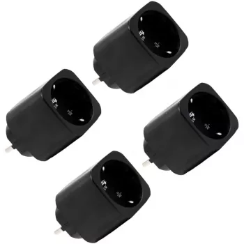 Shelly Plug M Gen3 Έξυπνο Πριζάκι Συσκευασία 4 τεμ. Μαύρο με Παρακολούθηση Ενέργειας, Wi-Fi & Bluetooth