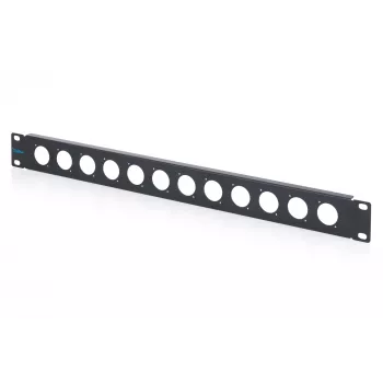 DIGITUS Τυφλό πάνελ rack 1U για 12 μονάδες D-Sub, 19 ίντσες, Μαύρο