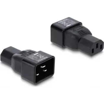 Delock προσαρμογέας δικτύου IEC 60320 C20 σε C13, αρσενικό σε θηλυκό, 10 A, 250 V, ευθύς, μαύρο