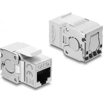 Delock μονάδα Keystone RJ45 θηλυκό σε LSA Cat.6A θωρακισμένη χωρίς εργαλεία