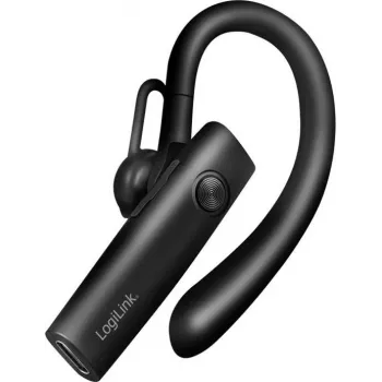 LogiLink BT0078 Ακουστικό Bluetooth 5.4 με Γάντζο Αυτιού και Μικρόφωνο, Μαύρο