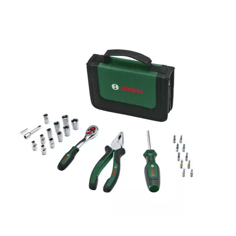 Bosch Starter Σετ Εργαλείων, 26 τεμ. (Πράσινο/Μαύρο, με Θήκη Textile με Φερμουάρ)