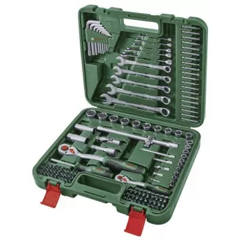 BOSCH POWERTOOLS Σετ Εργαλείων DIY 134 τεμ. σε Πράσινη Βαλίτσα με Χειροτεχνικά Εργαλεία, Bits, Υλικά Στερέωσης και Αξεσουάρ
