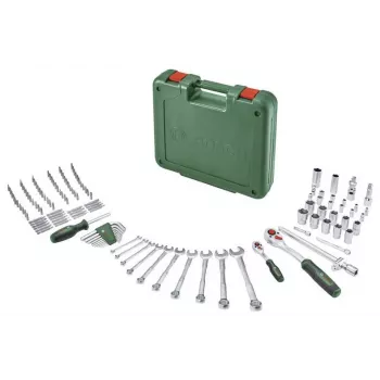 BOSCH POWERTOOLS Σετ Εργαλείων DIY 134 τεμ. σε Πράσινη Βαλίτσα με Χειροτεχνικά Εργαλεία, Bits, Υλικά Στερέωσης και Αξεσουάρ