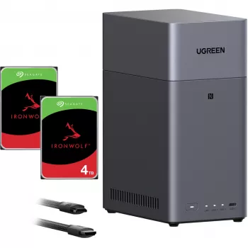 UGREEN DH2300 πακέτο με 2x Seagate IronWolf NAS 4TB CMR (μαύρο)