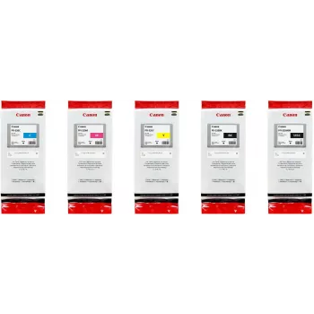 Canon γνήσια μελανοδοχεία PFI-320 - συσκευασία 5 τεμ. πολυσυσκευασία cyan magenta κίτρινο μαύρο - γνήσιο - μαύρο