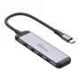 MEDIARANGE MRCS512 USB-C hub 4 θυρών 3x USB-C 3.2 Gen 1 + 1x PD 100W ασημί