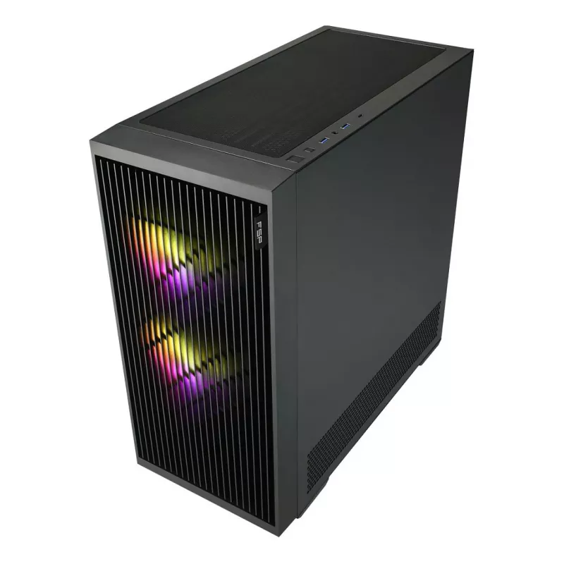 Fortron M330 Mini-Tower Κουτί PC με σκληρυμένο γυαλί, Μαύρο
