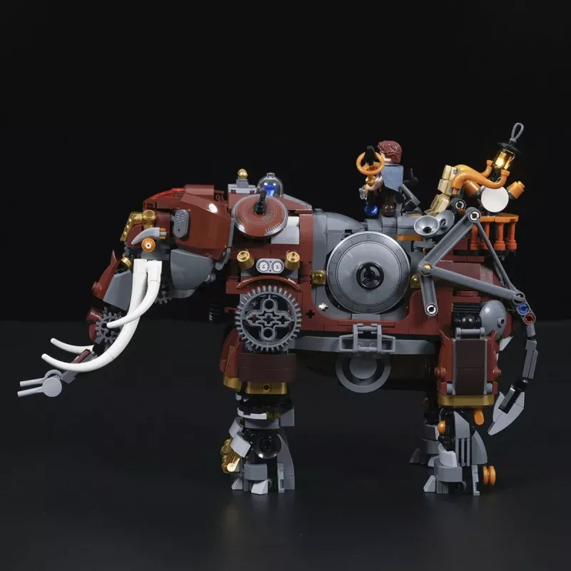 Lumibricks Steamphant Steampunk Ελέφαντας LED Σετ κατασκευής 800 τεμ. μοντέλο έκθεσης με τροφοδοσία USB