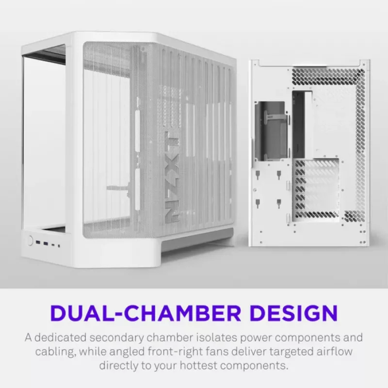 NZXT H6 2026 Mid-Tower Airflow Gaming Κουτί Λευκό Tempered Glass