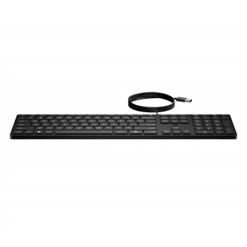 HP Desktop 320K ενσύρματο πληκτρολόγιο USB, ιταλική διάταξη, πλήρες μέγεθος, επίπεδα πλήκτρα, μαύρο, Smart Buy