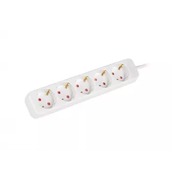 Lanberg PS0-05F-0150-W Πολύπριζο Schuko 5 Θέσεων 1,5 m Λευκό Καθαρός Χαλκός