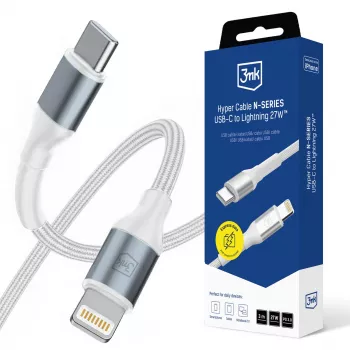 3mk Hyper Cable N-SERIES καλώδιο USB-C σε Lightning 3m PD 3.0 9V/3A 27W λευκό