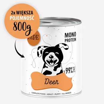 Paka Zwierzaka Pepe Jeleń Υγρή τροφή για σκύλους με ελάφι 800g