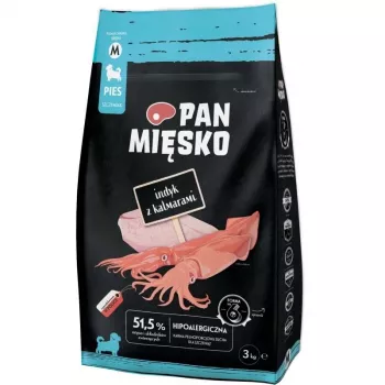 Pan Mięsko ξηρά τροφή για σκύλους γαλοπούλα με καλαμάρι για κουτάβια, μεσαίες κροκέτες, 3 kg