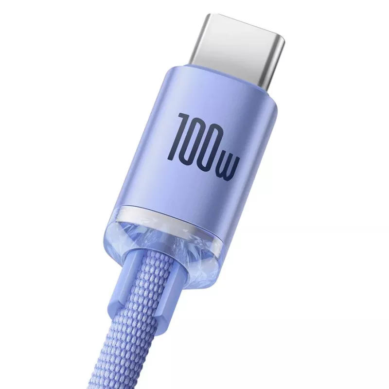 Baseus USB-A σε USB-C Crystal Shine 100W 2m μωβ καλώδιο